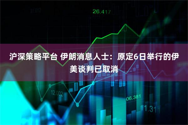 沪深策略平台 伊朗消息人士：原定6日举行的伊美谈判已取消